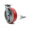 Service Caster 8 Inch Red Poly on Cast Iron Swivel Caster with Roller Bearing and Swivel Lock SCC-30CS820-PUR-RS-BSL - alternate 1